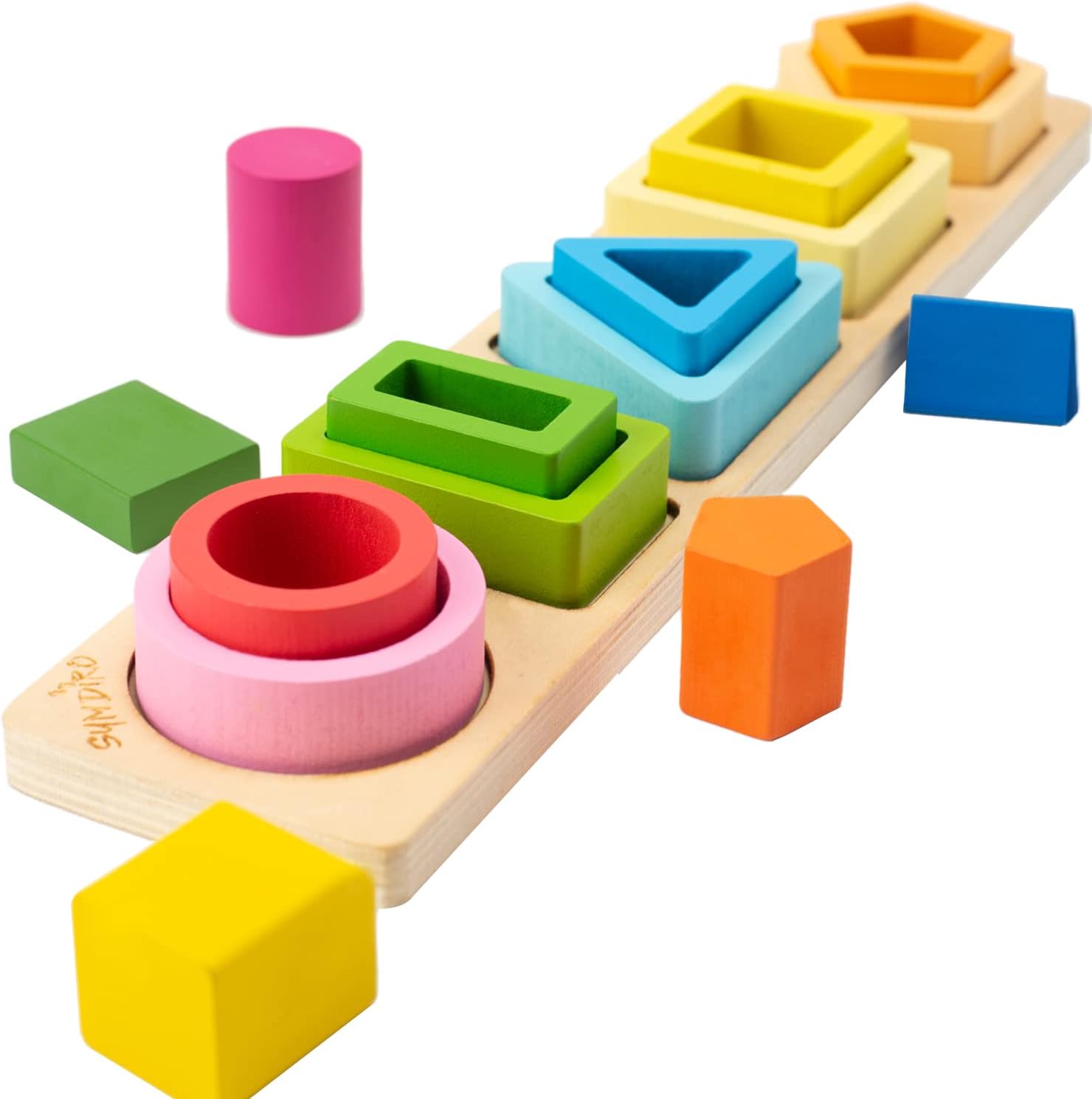 Channapatna Toys Montessori wooden sorting and stacking toy front view