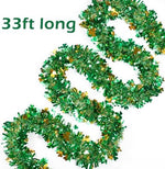 Aiyomt Irish party home decoration wrapped elegantly around a wooden staircase banister.
