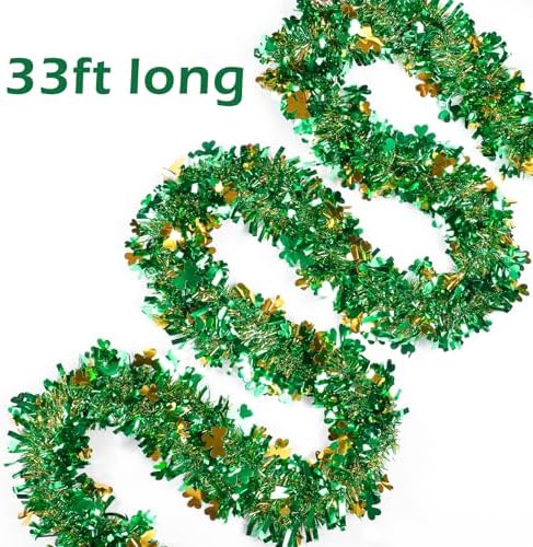 Aiyomt Irish party home decoration wrapped elegantly around a wooden staircase banister.