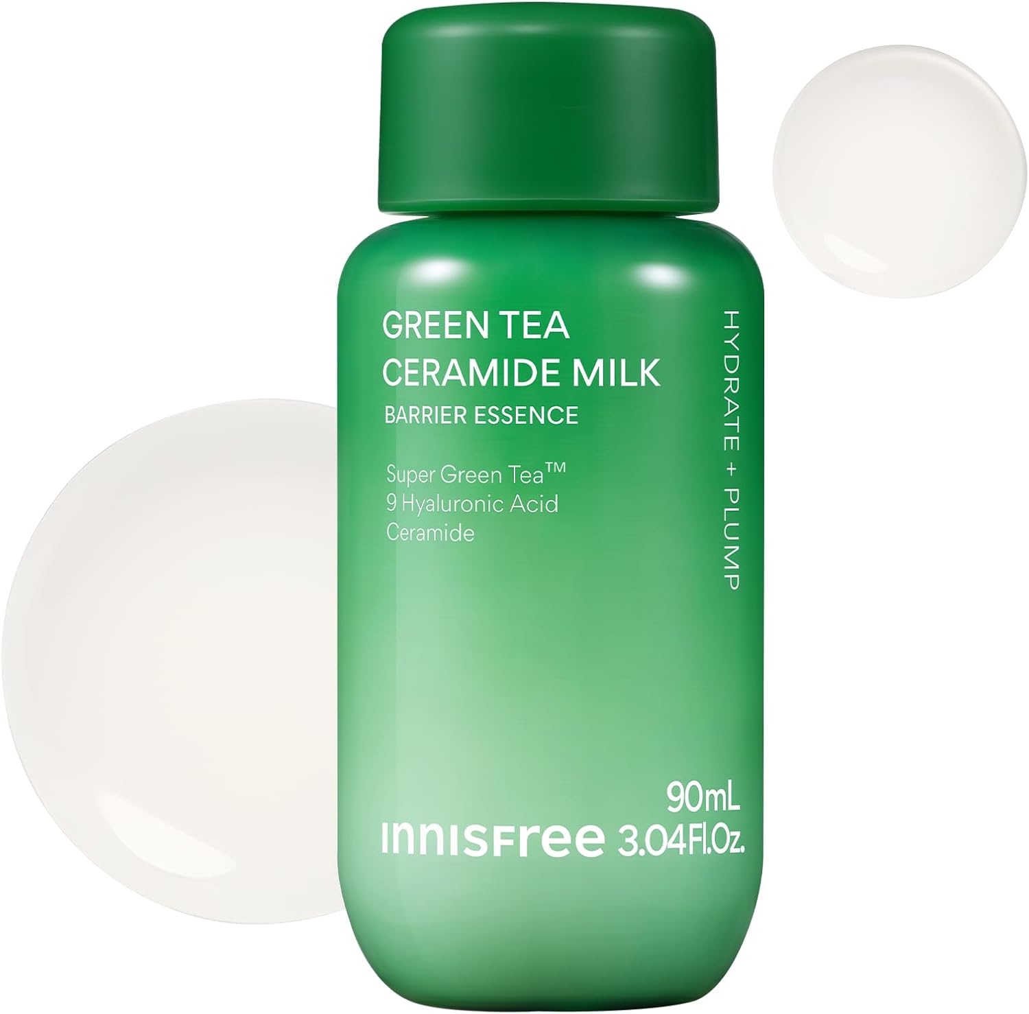 Innisfree Green Tea Ceramide Milk bottle front view for hydrating Korean skincare routine