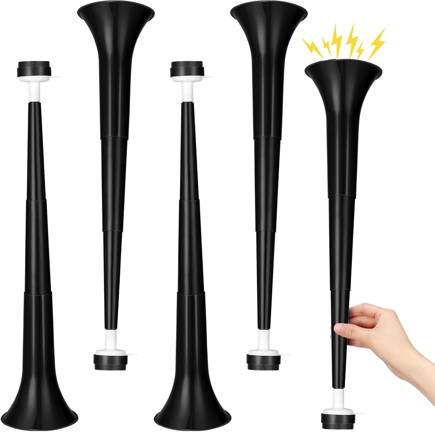 GCQJOQ 4 piece stadium horn set black front view