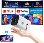 YGSKK mini smart projector front view showing compact white design and premium lens housing