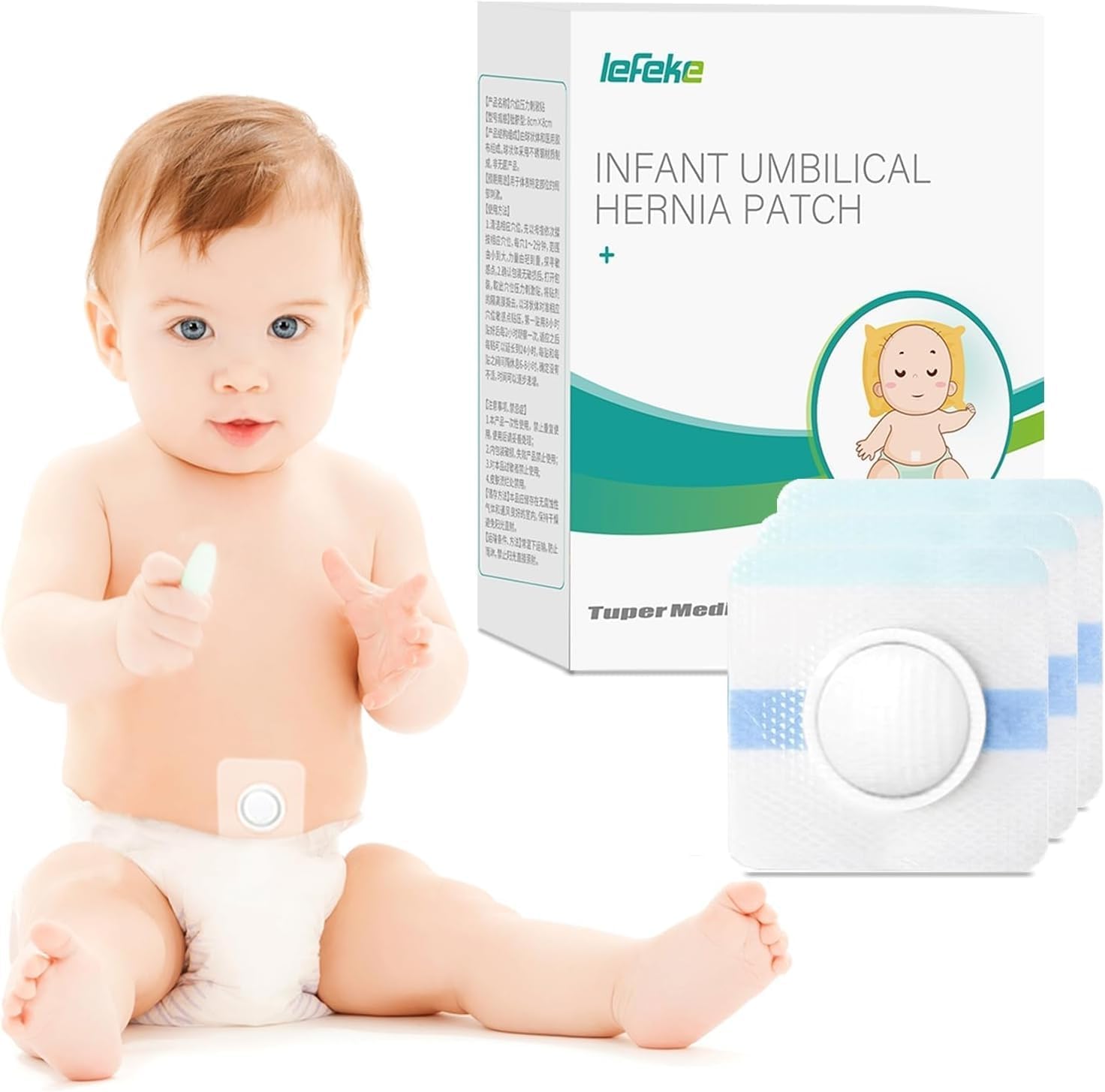Lefeke baby belly navel patches for infant hernia support