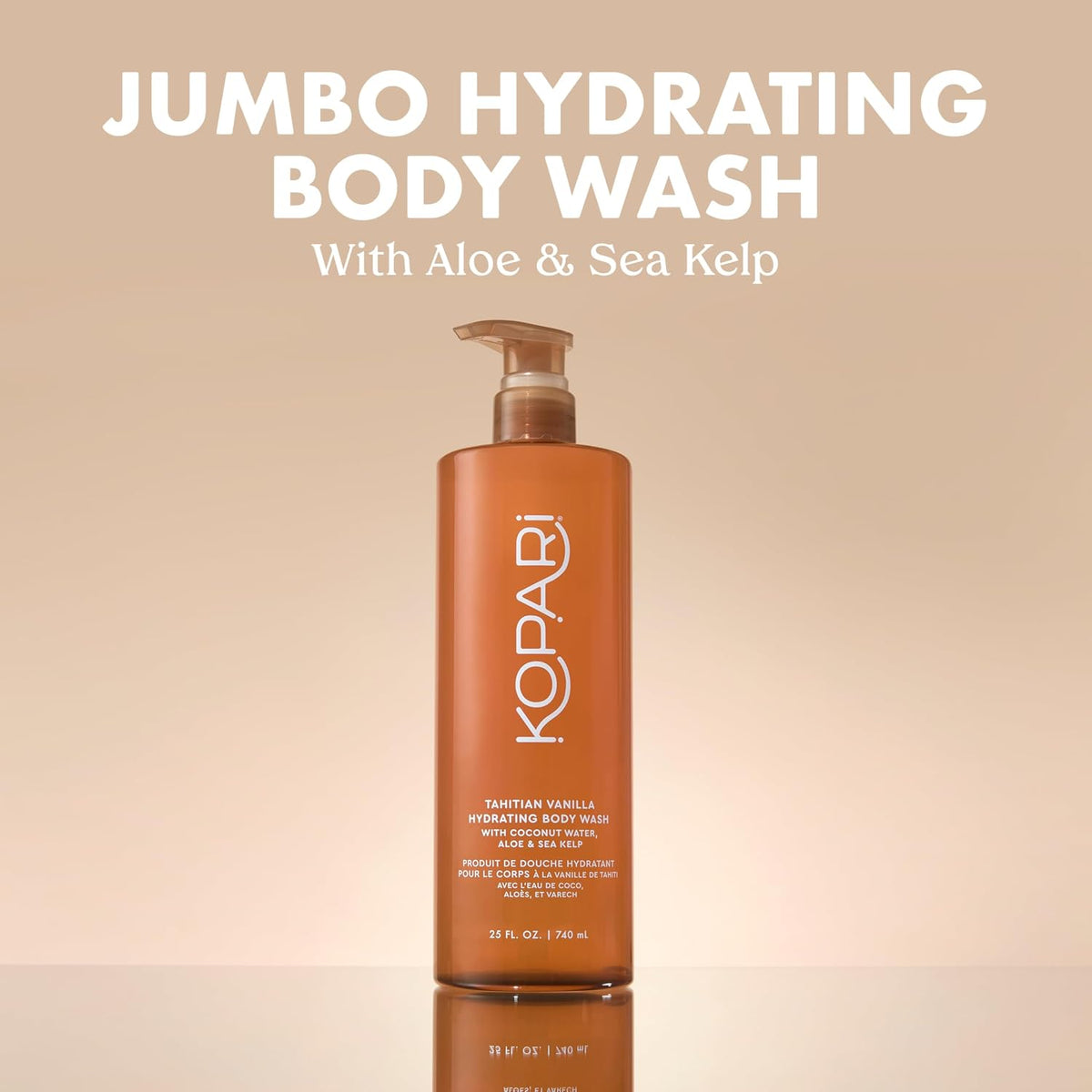 Kopari body wash pump bottle angle view