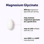 Micro Ingredients magnesium glycinate back label showing supplement facts