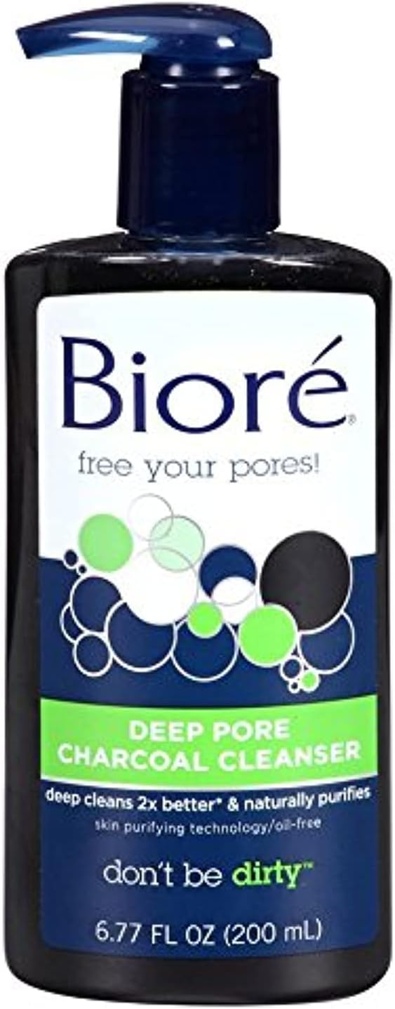 Bioré Deep Pore Charcoal Cleanser 6.77 Fluid Ounce 2 Pack front view for oily skin