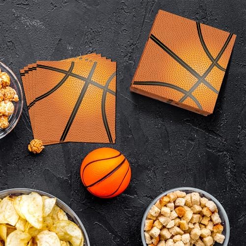 Two ply basketball napkins stack for party supplies