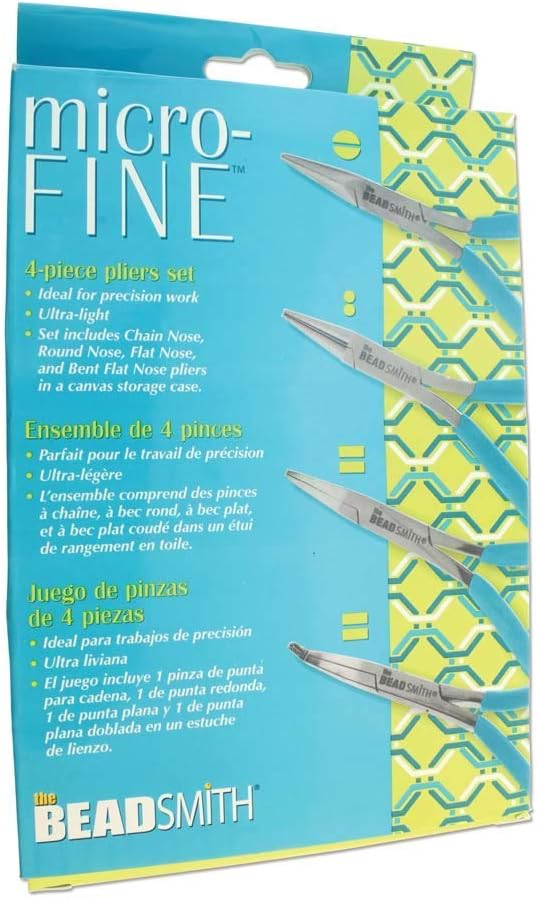 The Beadsmith 4 piece plier set packaging layout