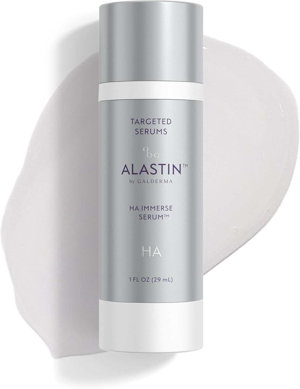 Alastin Skincare HA Immerse Hyaluronic Acid Moisturizing Face Serum front view bottle packaging