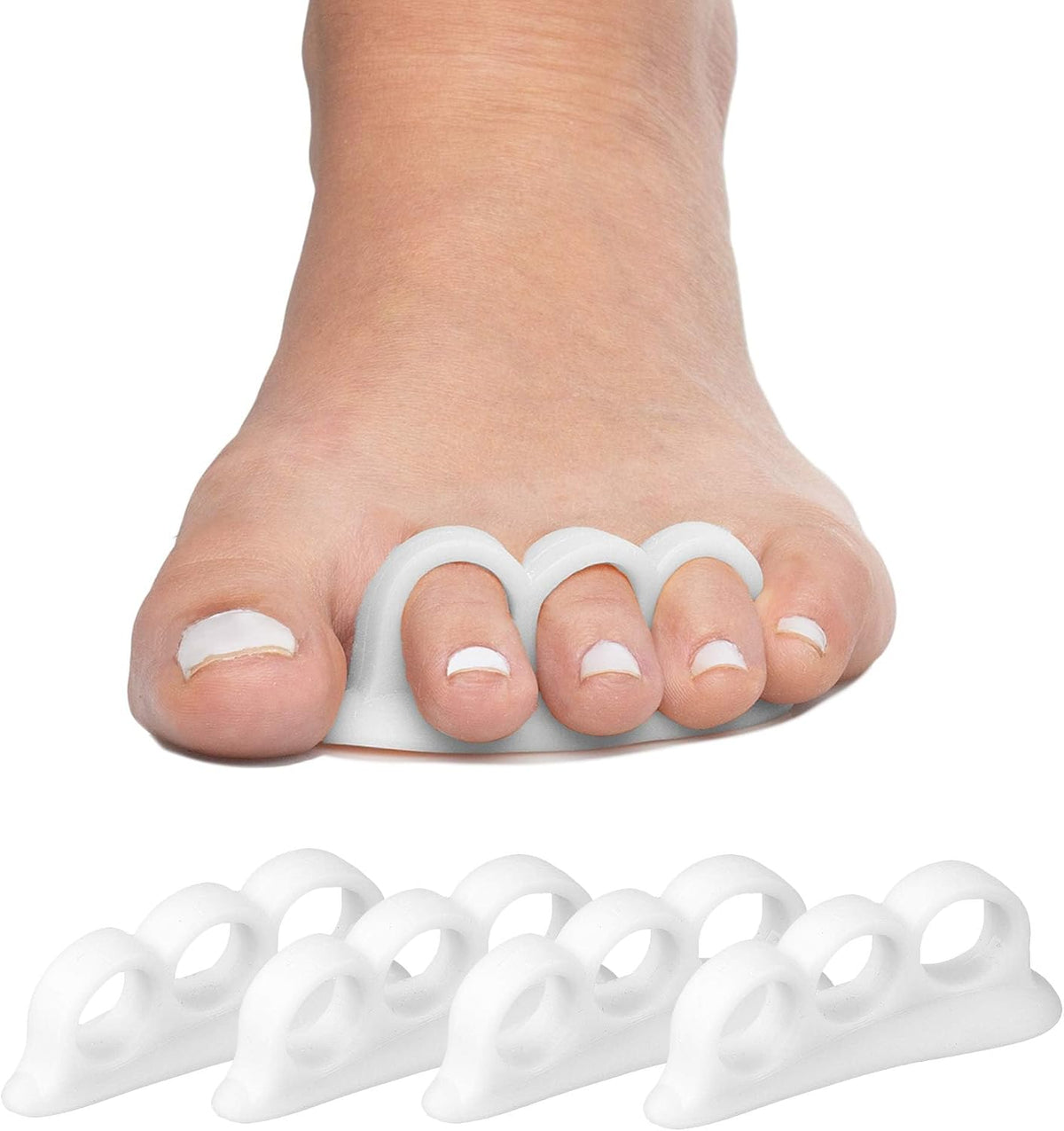 ZenToes Hammer Toe Corrector, Triple Loop Gel Toe Spacers, 4 Pack | Silicone gel stays in place all day, fits in sneakers, heels, boots. Eases hammertoe discomfort. Washable, reusable - Image 11