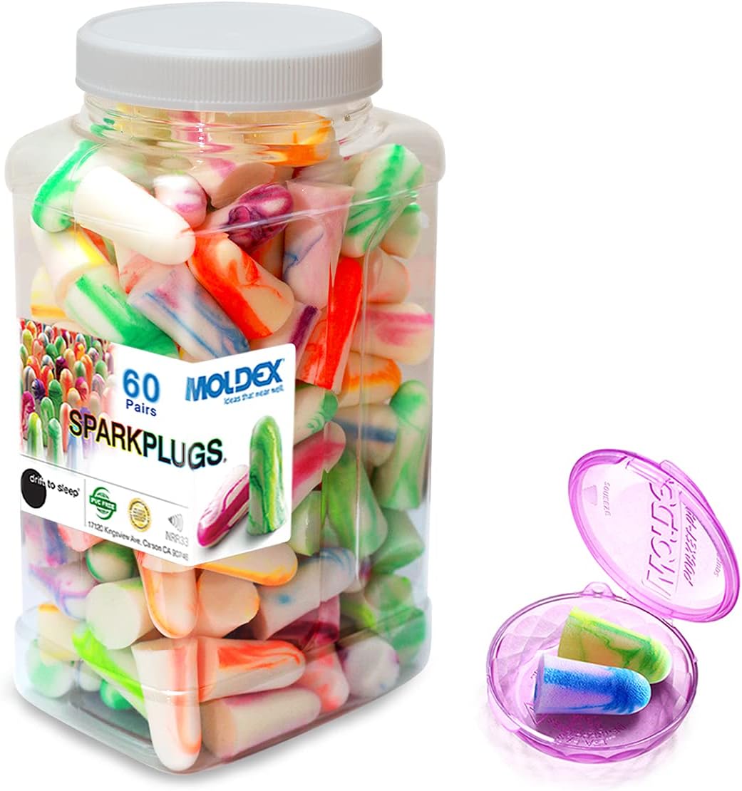 MOLDEX Soft Foam Earplugs Softies® Ear Plugs for Sleeping, Snoring, Work, Travel, Shooting -33dB Highest NRR Made in USA (Bottle Pack, 60 Pairs) - Image 1