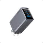 Anker Prime 100-Watt multi-port charger front view showing dual Universal Serial Bus C and single Universal Serial Bus A ports.