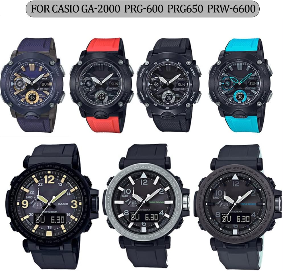 Casio Pro Trek compatible rubber band close up