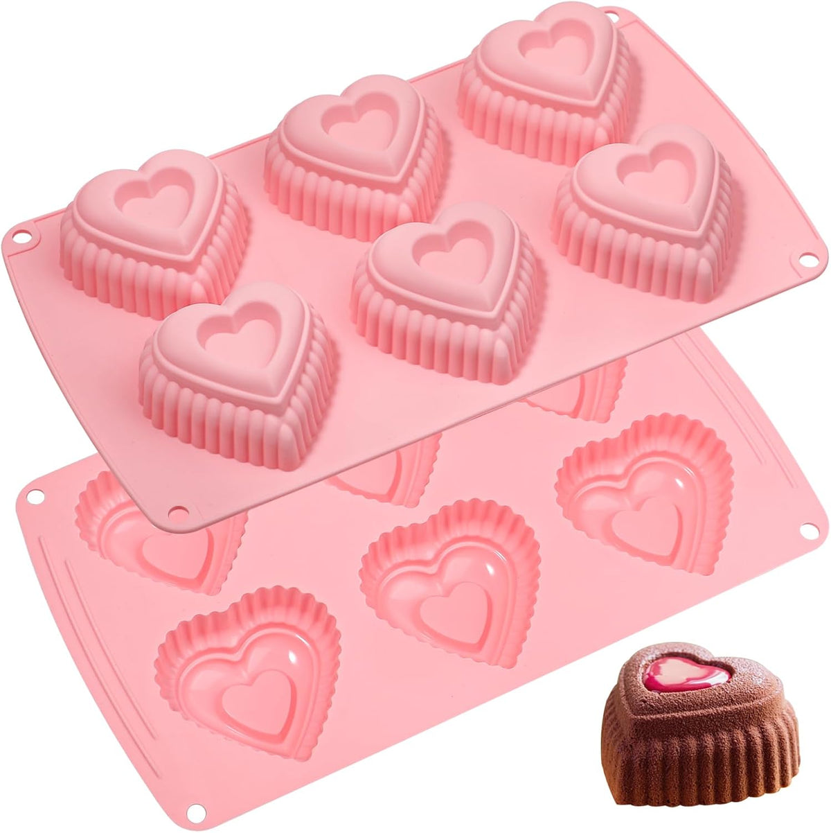 Webake Pumpkin Cake Molds Silicone Pumpkin Cake Pan 6-Cavity Pumpkin Mold for Baking Cupcake Chocolate (Pack of 2) - Image 12