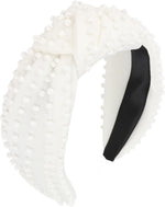 YISSION 1PC Pearl Knotted Headband for Women Non Slip Beaded Headband Wide Pearl Headbands Jeweled Embellished Hairband Off-white Head Band Hair Accessories for Women Girls - Image 12
