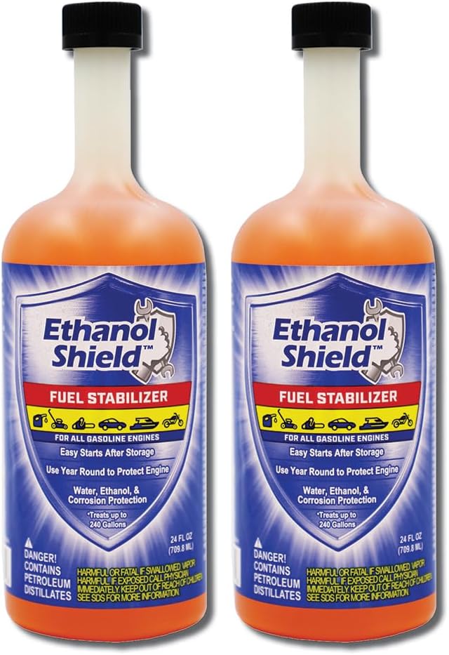 B3C Fuel Solutions Ethanol Shield Fuel Stabilizer twin pack front view for engine protection