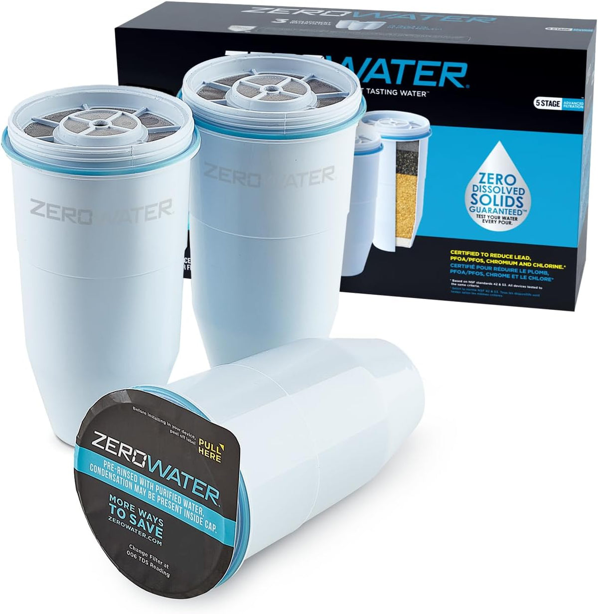 ZeroWater Official Replacement Water Filter Removes PFOA/PFOS 2-Pack - Image 9