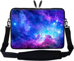 Meffort Inc laptop sleeve front view with galaxy clouds design