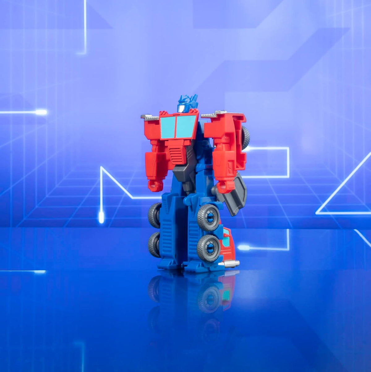 Transformers robot toy side profile view