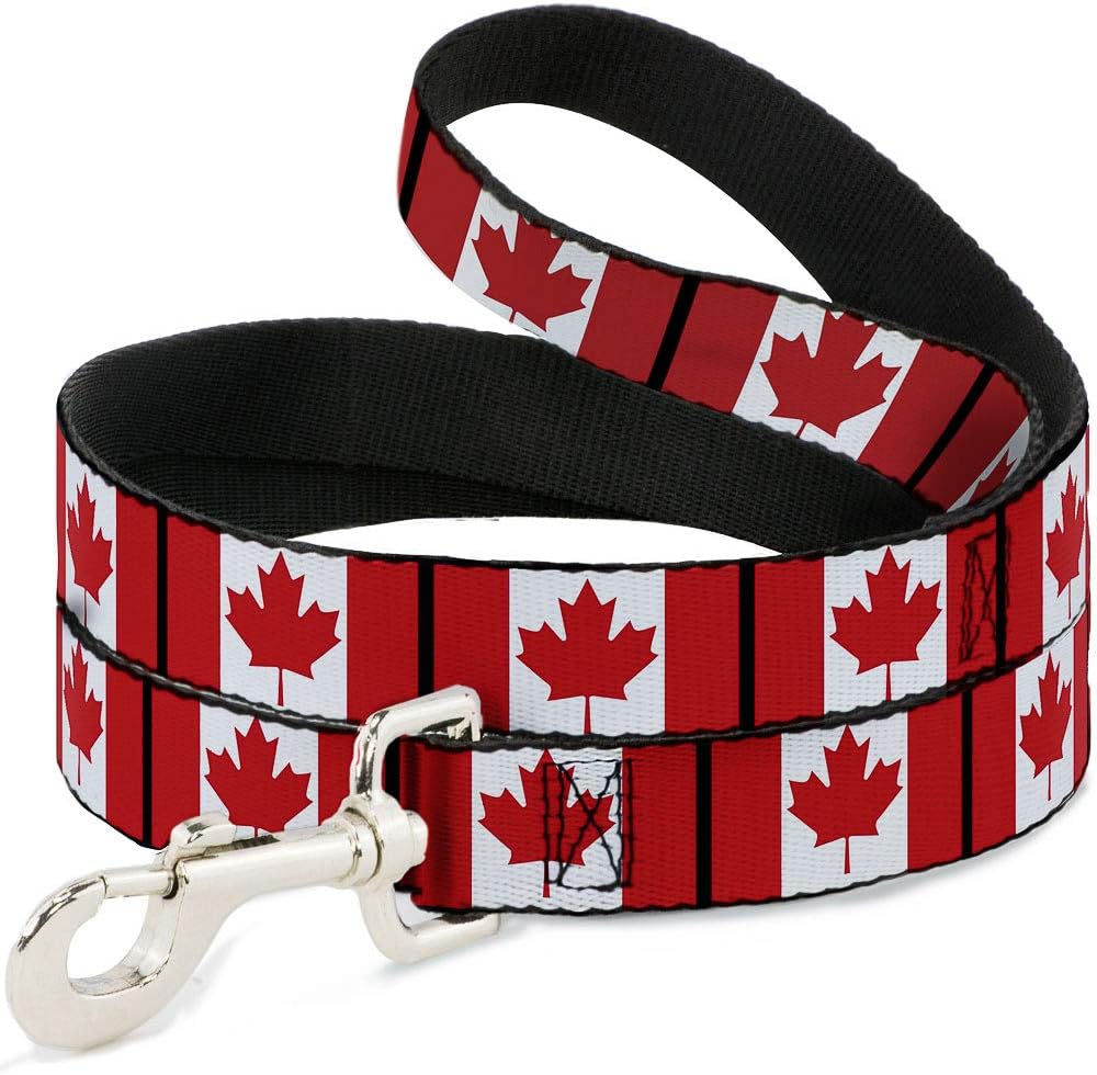 Buckle-Down Canada Flag dog leash front view