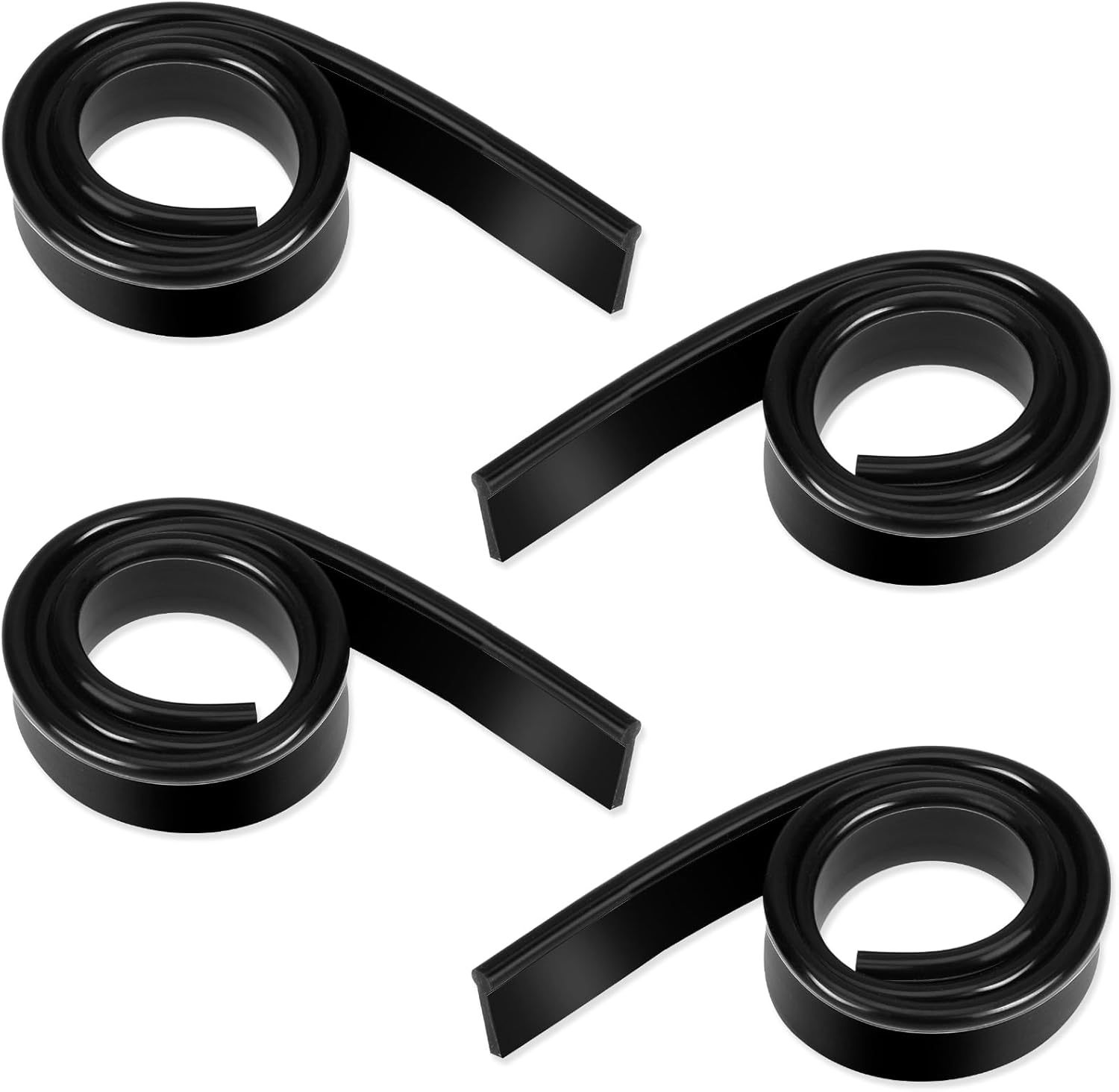 Jeffdad 4 Piece Rubber Squeegee Replacement Blades front view showing the 18 inch black rubber refills.