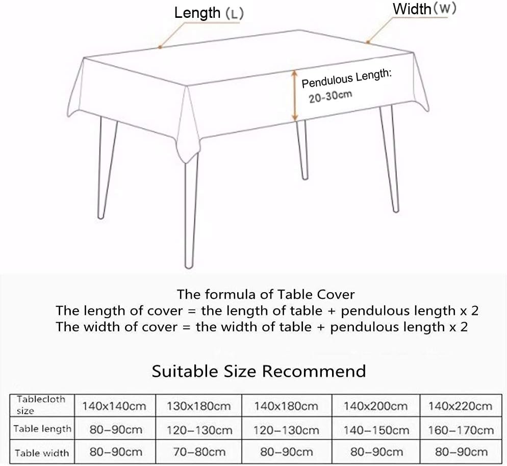AMZALI 55 x 87 inch tablecloth edge pattern display