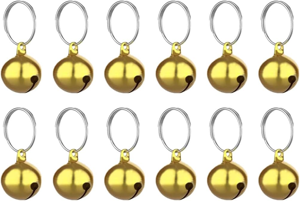 SKYPIA Round Dog Bells Dog Charm Bells Pet Pendant, 3 PCS Anti-Lost Training Bells for Collars, Suitable for Pet Pendant Accessories 1/2-Inch Gold - Image 8