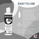 Skunk Off pet odor eliminator shampoo bottle label details