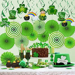 TURNMEON Irish party supplies kit with double sided shamrock and leprechaun cutouts