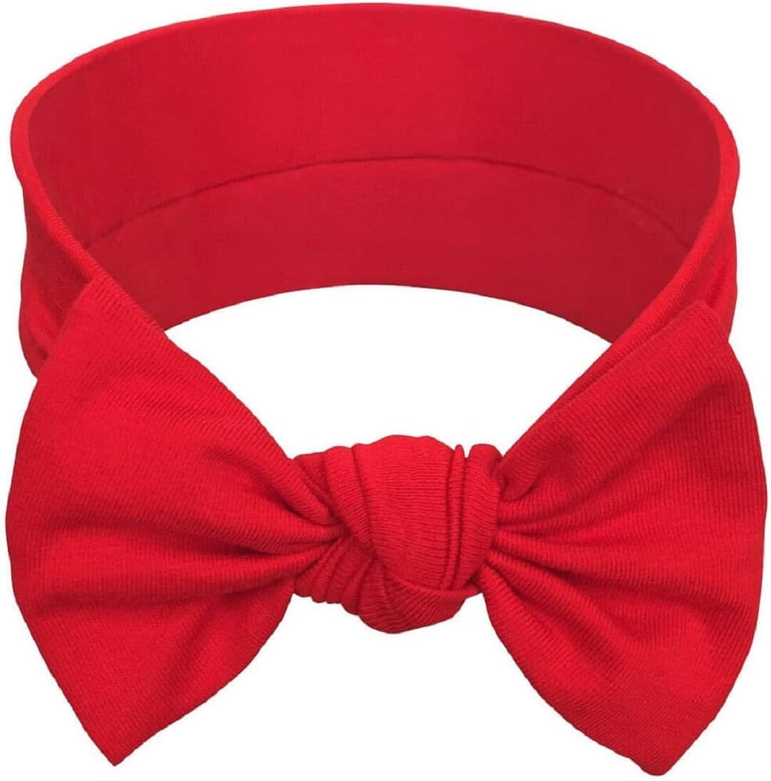 Babygiz baby girl cotton headband with bow front view