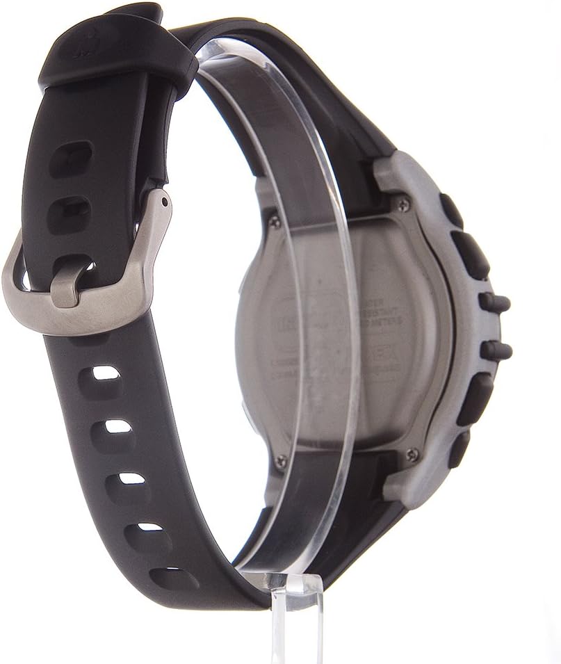 Timex men's sports watch display showing lap memory and indiglo backlight