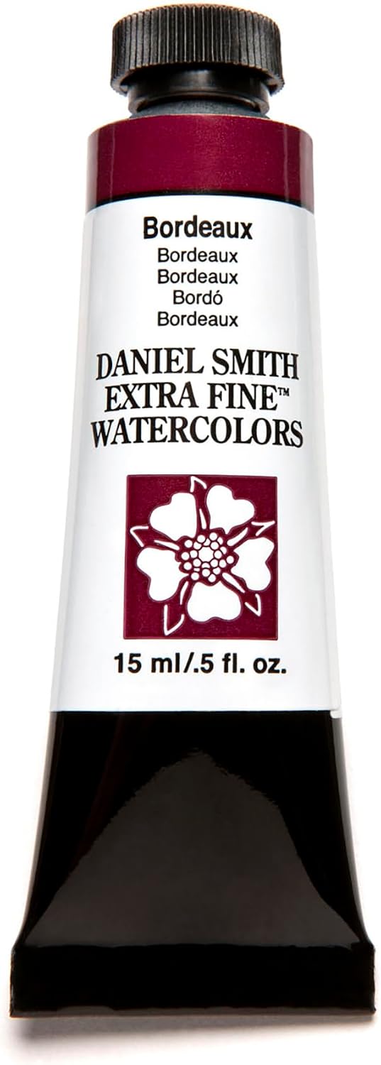 Genuine mineral watercolor paint squeezed out on a ceramic palette
