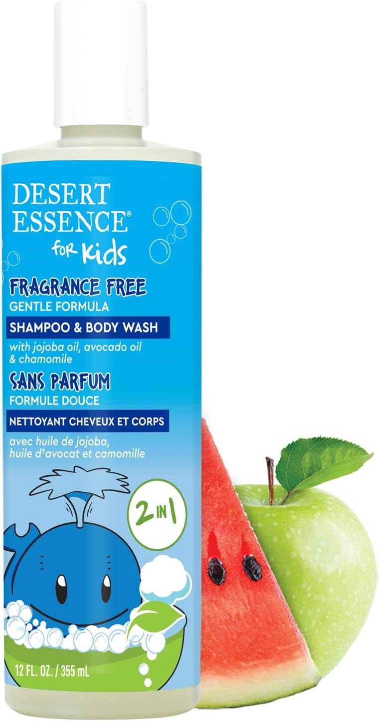 Desert Essence Kids 2-In-1 Shampoo And Body Wash green apple scent theme