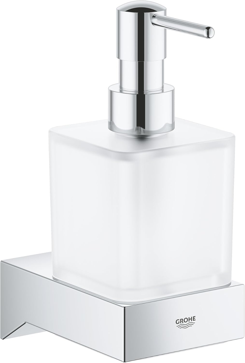 GROHE Starlight chrome soap dispenser frosted glass reservoir closeup