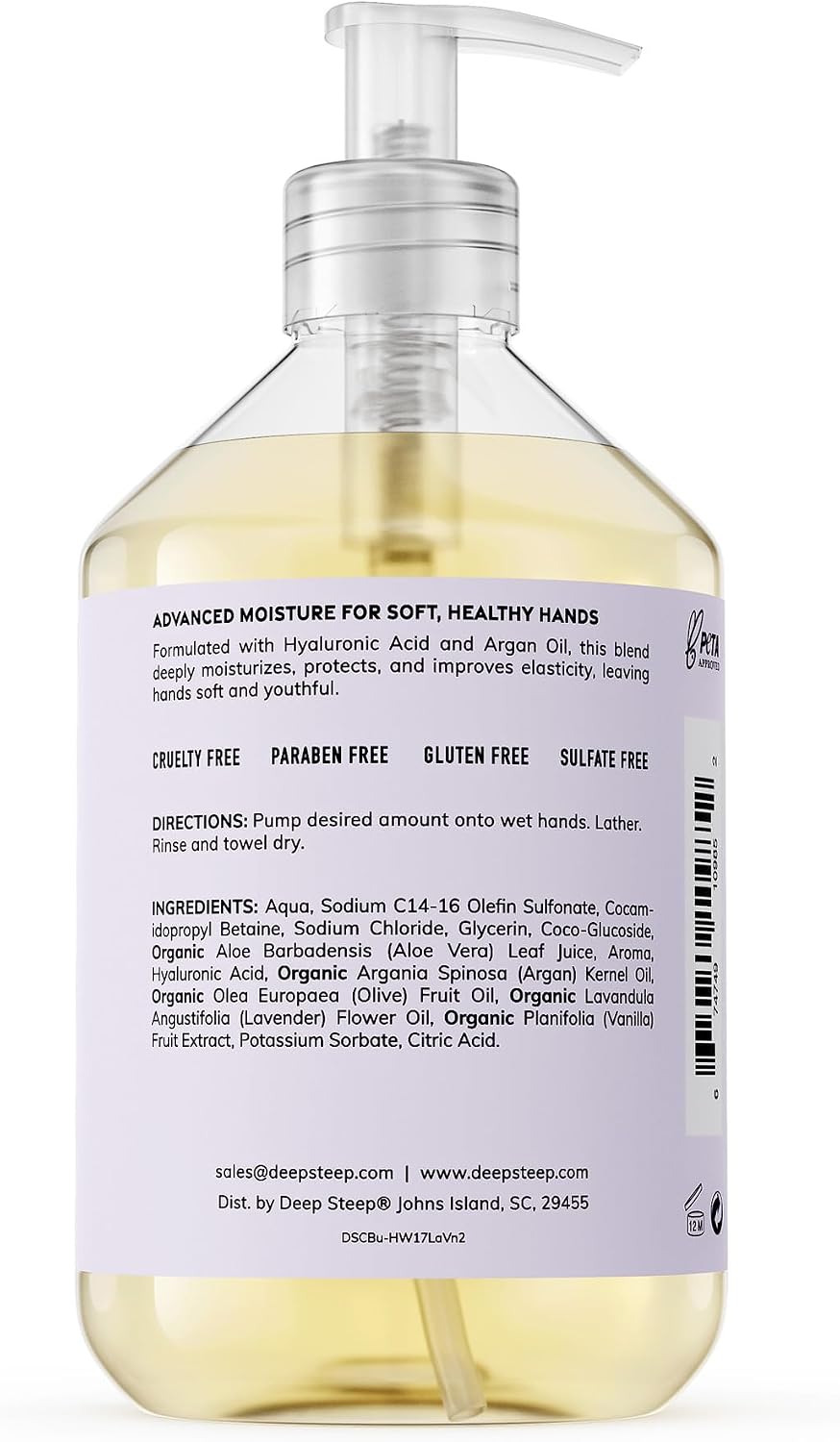 Deep Steep moisturizing hand cleanser pump bottle packaging