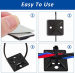 CZXNBI nylon zip ties inserted through adhesive mount squares