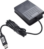 Powboro USB foot pedal connected to a computer setup
