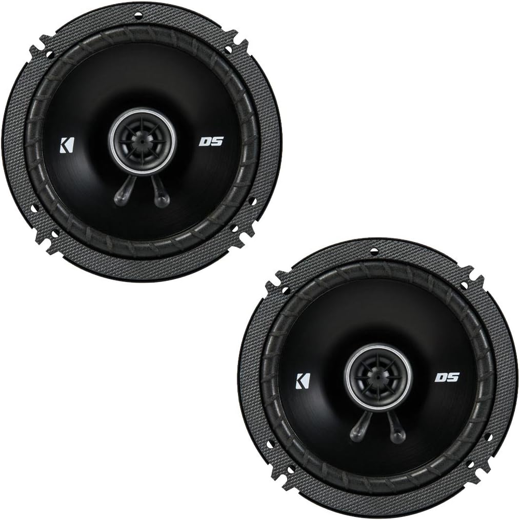 Kicker DSC650 6.5-inch coaxial speaker front view showing polypropylene cone