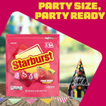 Back label view of Starburst FaveREDS candy highlighting ingredients and nutrition facts