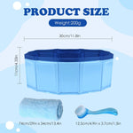 Enochainchin reptile swimming basin shown flatly collapsed next to the soft grooming brush accessory.