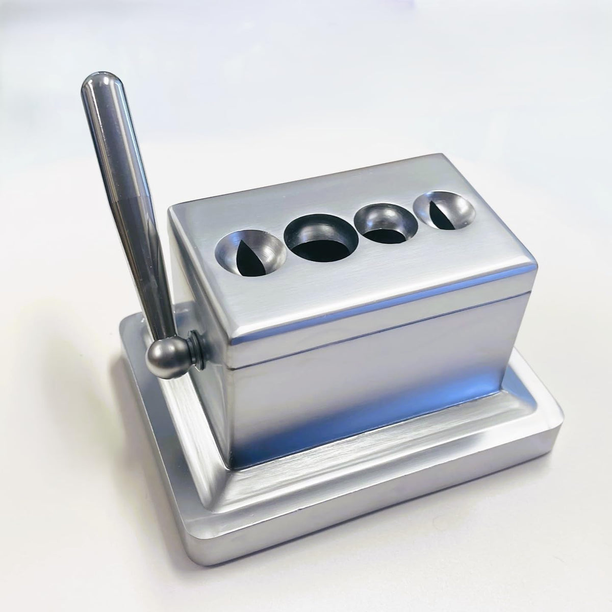 Quad Table Cigar Cutter, Brushed Finish, for 52 and 60 Ring Gauge - Image 1