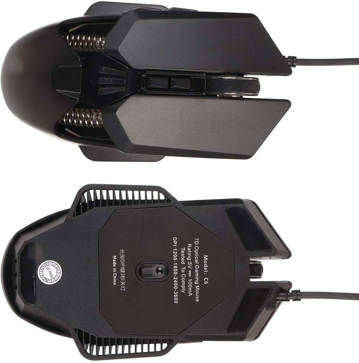 Vikye Silent Gaming Mouse Wired USB Optical Computer Mice with RGB Backlit, 7200 DPI, 7 Buttons, Compatible with Windows PC, Ergonomic Design - Image 9