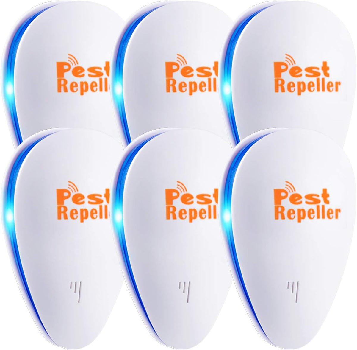 WahooArt Ultrasonic Pest Repeller 6 pack front view indoor device