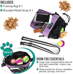 Premium pet food walking bag with built-in poop bag dispenser.