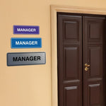 All Quality manager sign showing back side with foam adhesive tape