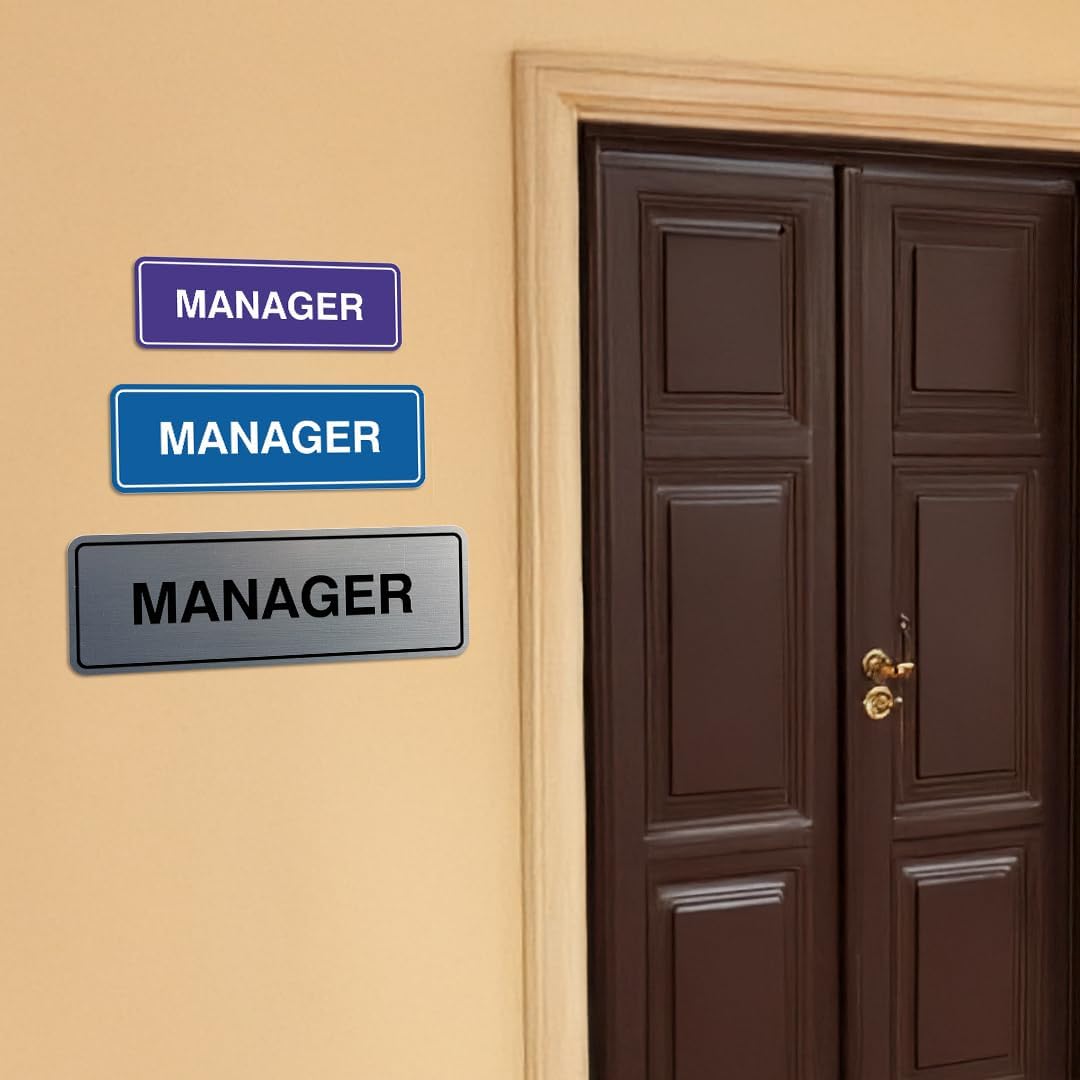 All Quality manager sign showing back side with foam adhesive tape
