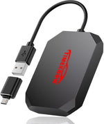 TIMEKNOW wireless carplay adapter front view and car dongle