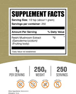 BulkSupplements Reishi Mushroom Extract Powder 250 gram bag