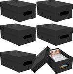 Aopule 6 piece photo storage box set front view black