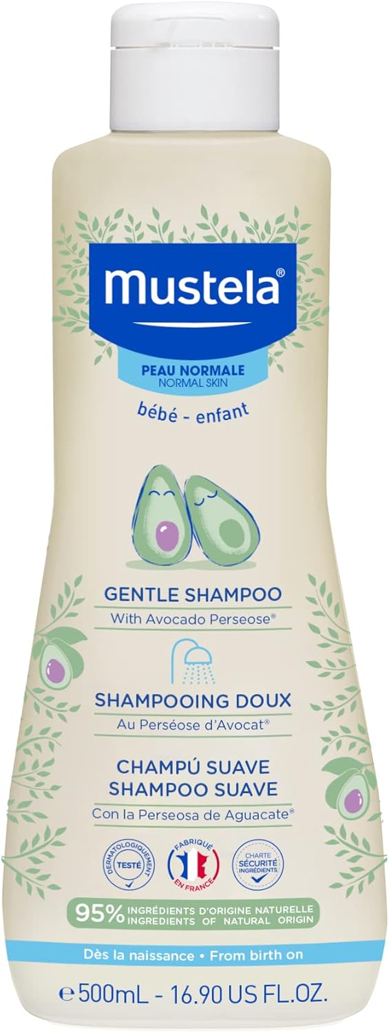 Mustela Baby Gentle Shampoo with Natural Avocado - Hair Care for Kids of all Ages & Hair Types - Tear-Free & Biodegradable Formula - Various Sizes - 1 or 2-Pack - Image 1